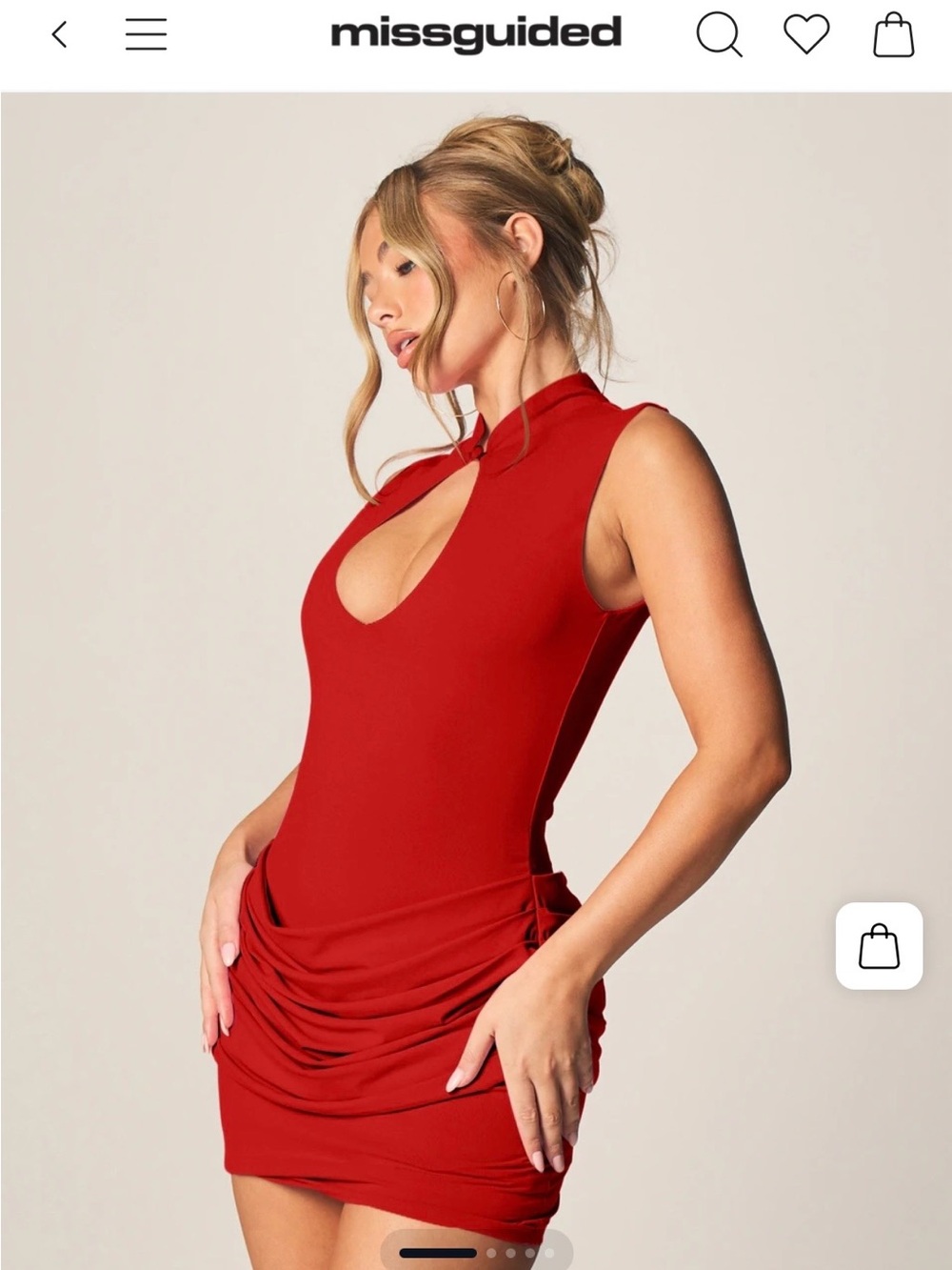 Missguided Keyhole Cutout Mini Dress with Draped Detail